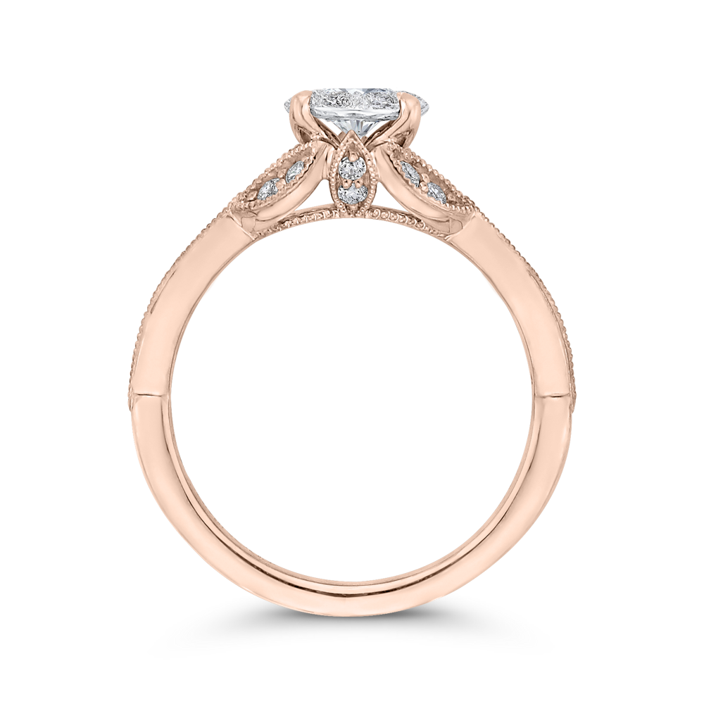 Round Diamond Engagement Ring in 14K Two Tone Gold