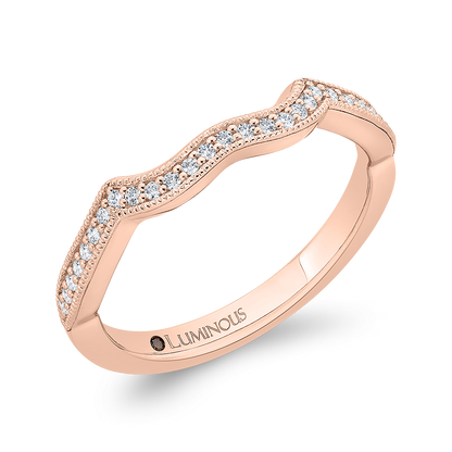 Round Half-Eternity Diamond Contour Wedding Band in 14K Rose Gold
