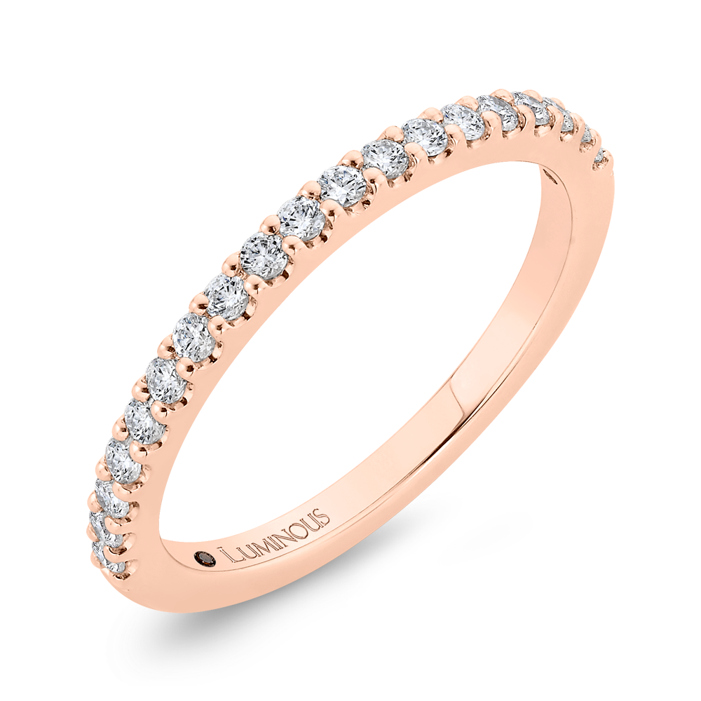Round Diamond Half-Eternity Wedding Band in 14K Rose Gold