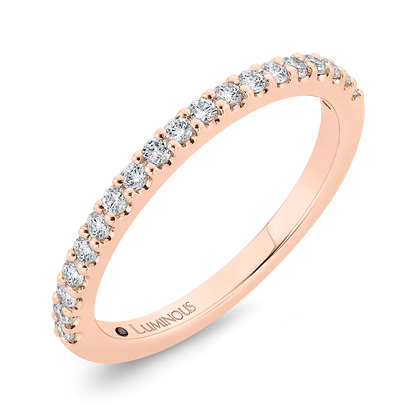 Round Diamond Half-Eternity Wedding Band in 14K Rose Gold