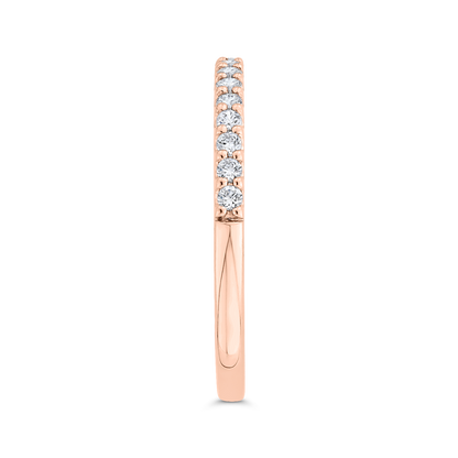 Round Diamond Half-Eternity Wedding Band in 14K Rose Gold