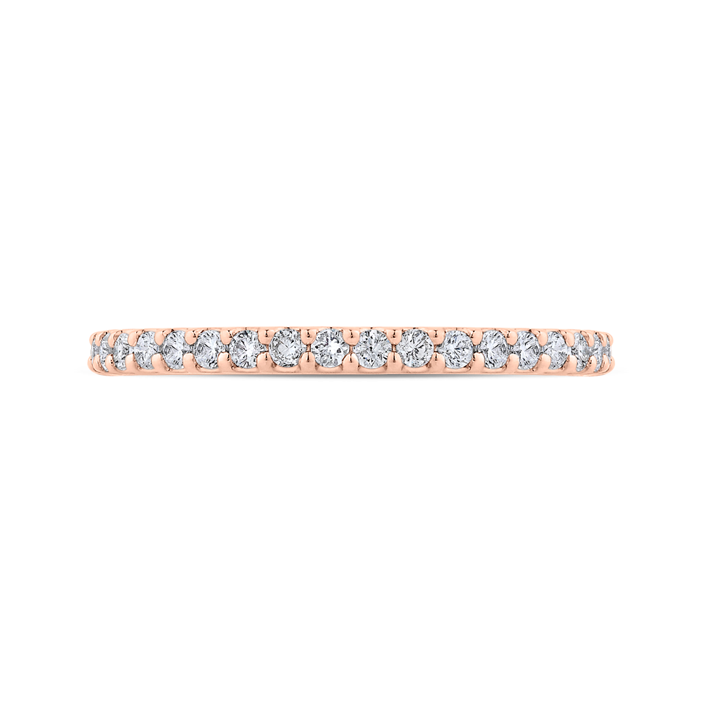 Round Diamond Half-Eternity Wedding Band in 14K Rose Gold