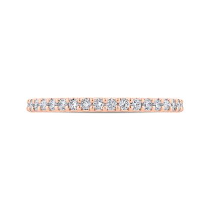 Round Diamond Half-Eternity Wedding Band in 14K Rose Gold
