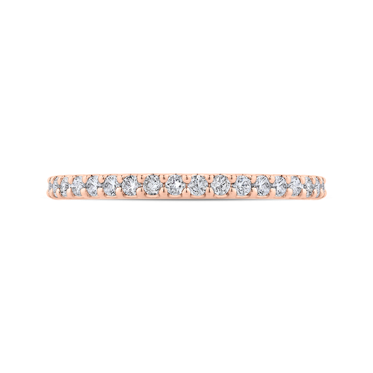 Round Diamond Half-Eternity Wedding Band in 14K Rose Gold