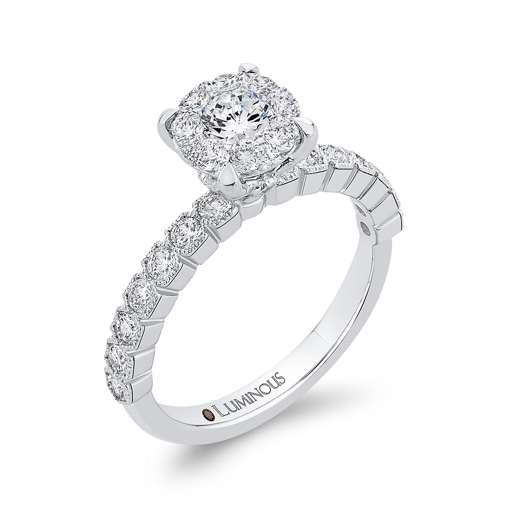 Round Diamond Engagement Ring in 14K White Gold