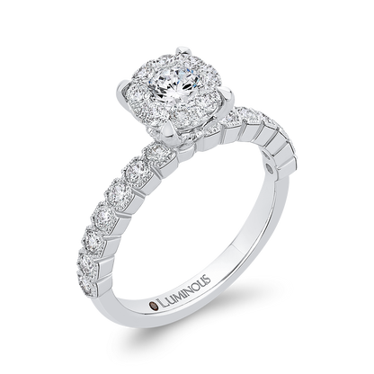 Round Diamond Engagement Ring in 14K White Gold