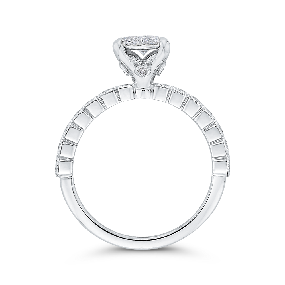 Round Diamond Engagement Ring in 14K White Gold