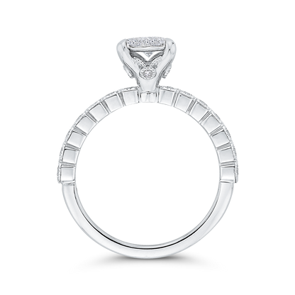 Round Diamond Engagement Ring in 14K White Gold