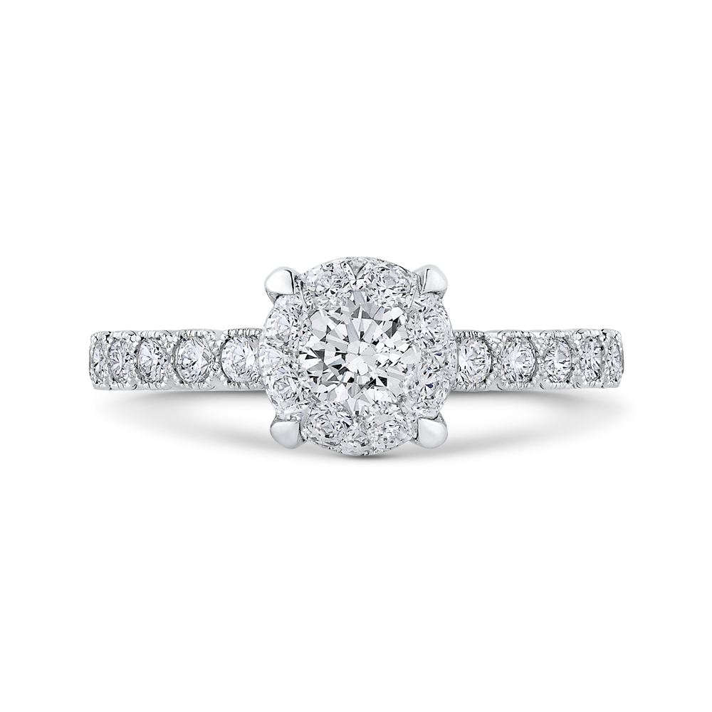 Round Diamond Engagement Ring in 14K White Gold