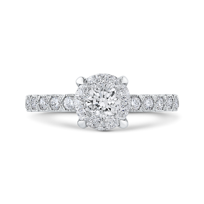 Round Diamond Engagement Ring in 14K White Gold