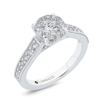 Round Diamond Engagement Ring in 14K White Gold