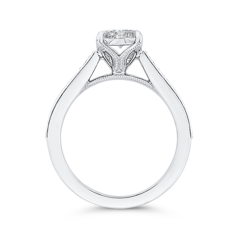 Round Diamond Engagement Ring in 14K White Gold