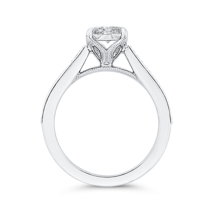 Round Diamond Engagement Ring in 14K White Gold