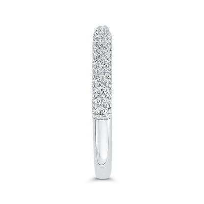 Round Diamond Half-Eternity Wedding Band in 14K White Gold