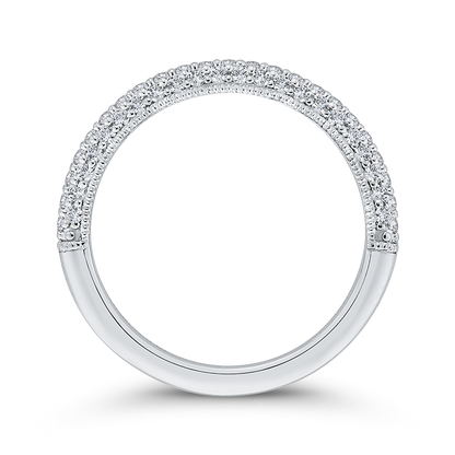 Round Diamond Half-Eternity Wedding Band in 14K White Gold
