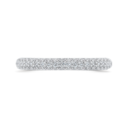 Round Diamond Half-Eternity Wedding Band in 14K White Gold