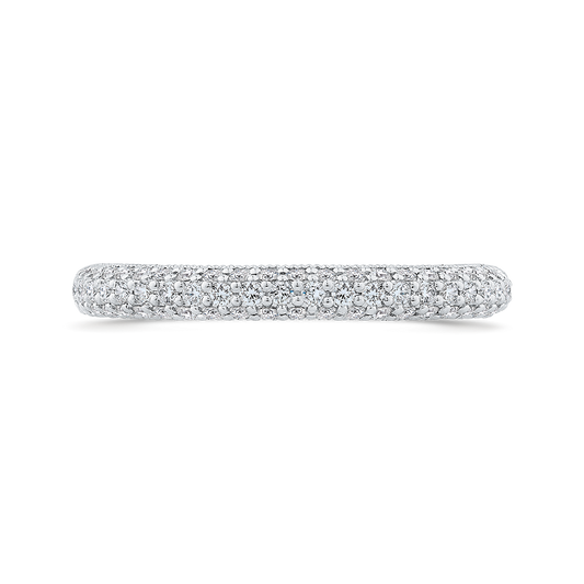 Round Diamond Half-Eternity Wedding Band in 14K White Gold