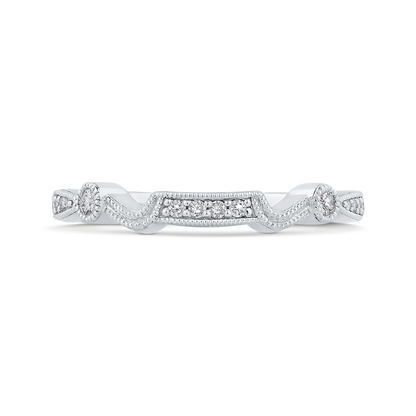 Round Diamond Half-Eternity Wedding Band in 14K White Gold
