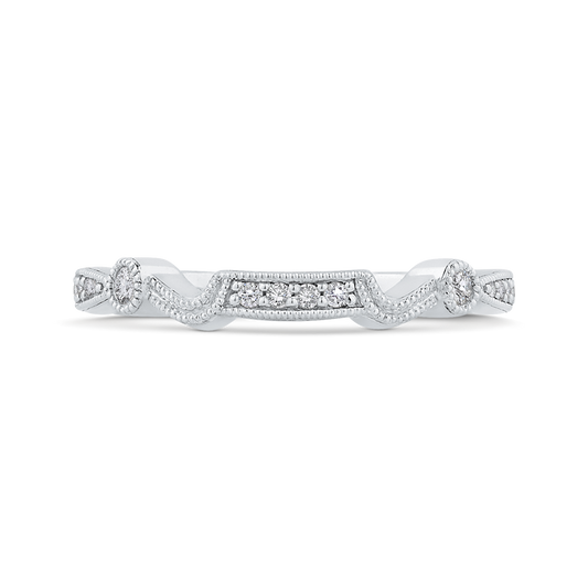 Round Diamond Half-Eternity Wedding Band in 14K White Gold