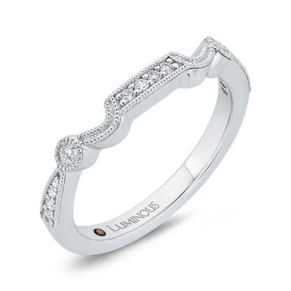 Round Diamond Half-Eternity Wedding Band in 14K White Gold