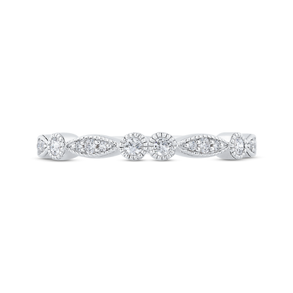 Round Diamond Half-Eternity Wedding Band in 14K White Gold