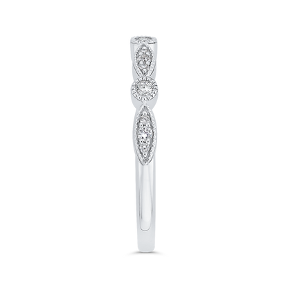 Round Diamond Half-Eternity Wedding Band in 14K White Gold