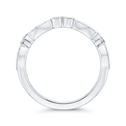 Round Diamond Half-Eternity Wedding Band in 14K White Gold