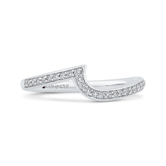 Round Diamond Contour Half-Eternity Wedding Band in 14K White Gold