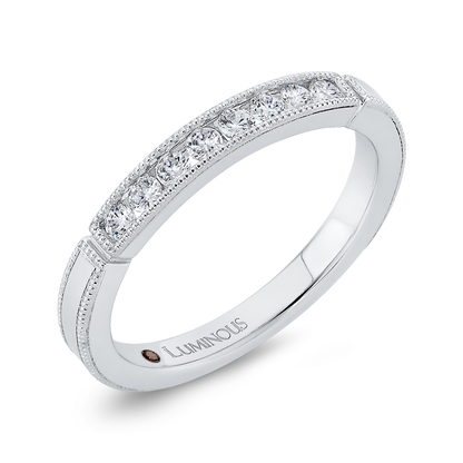 Round Diamond Wedding Band in 14K White Gold