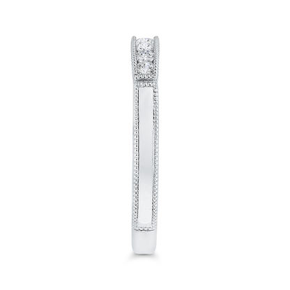Round Diamond Wedding Band in 14K White Gold