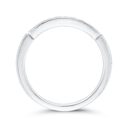 Round Diamond Wedding Band in 14K White Gold