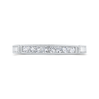 Round Diamond Wedding Band in 14K White Gold