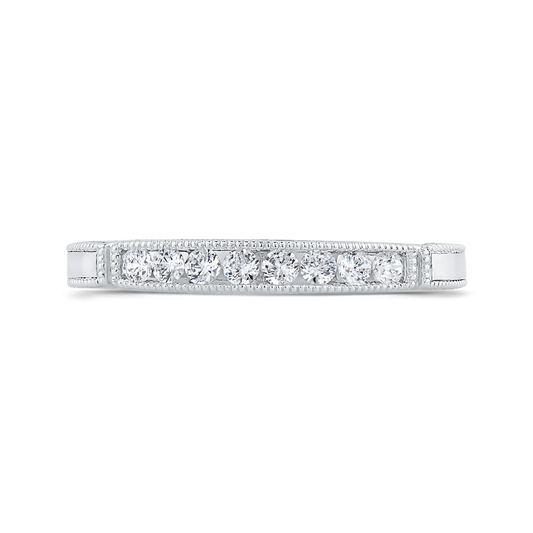 Round Diamond Wedding Band in 14K White Gold