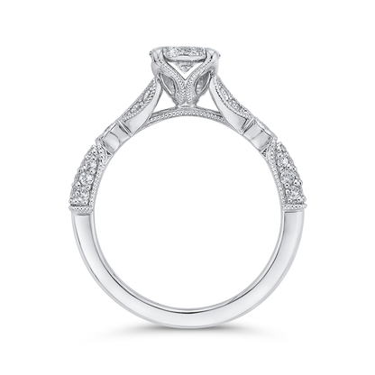 Round Diamond Engagement Ring in 14K White Gold