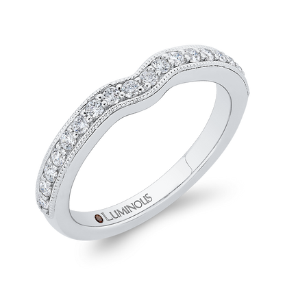 Round Diamond Half-Eternity Wedding Band in 14K White Gold