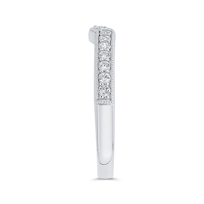 Round Diamond Half-Eternity Wedding Band in 14K White Gold