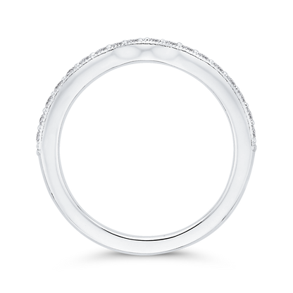 Round Diamond Half-Eternity Wedding Band in 14K White Gold