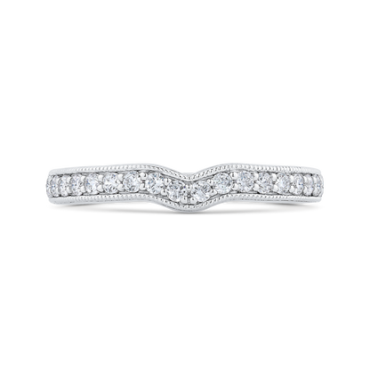 Round Diamond Half-Eternity Wedding Band in 14K White Gold