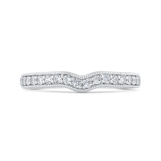 Round Diamond Half-Eternity Wedding Band in 14K White Gold
