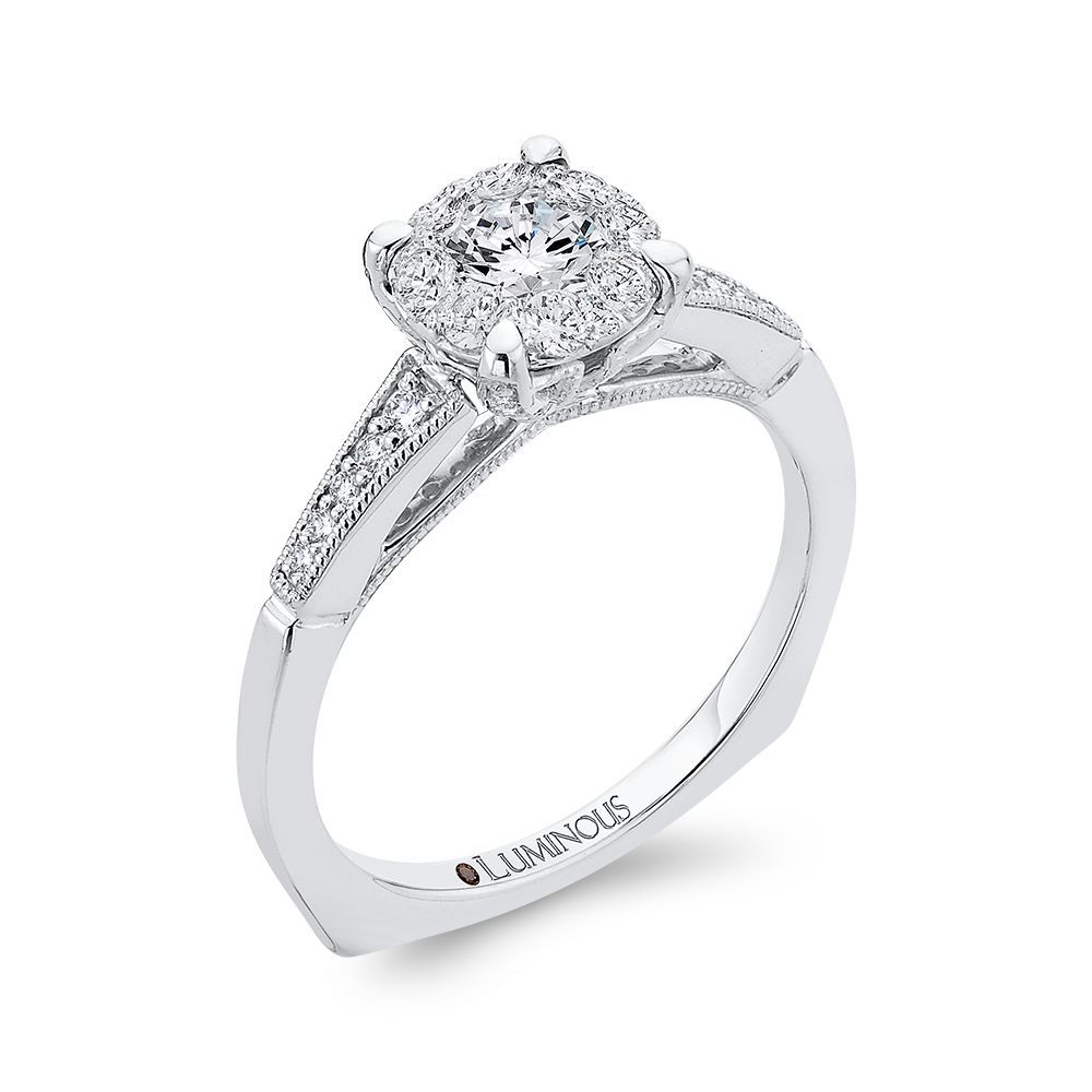 Euro Shank Diamond Engagement Ring In in 14K White Gold