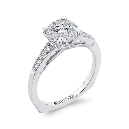 Euro Shank Diamond Engagement Ring In in 14K White Gold