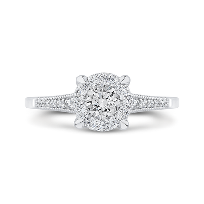 Euro Shank Diamond Engagement Ring In in 14K White Gold