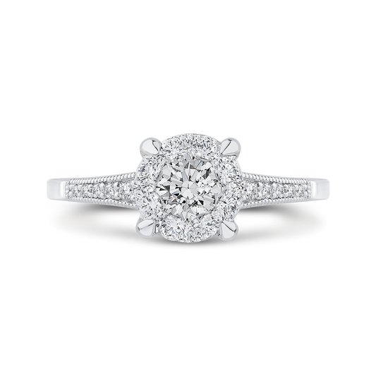 Euro Shank Diamond Engagement Ring In in 14K White Gold