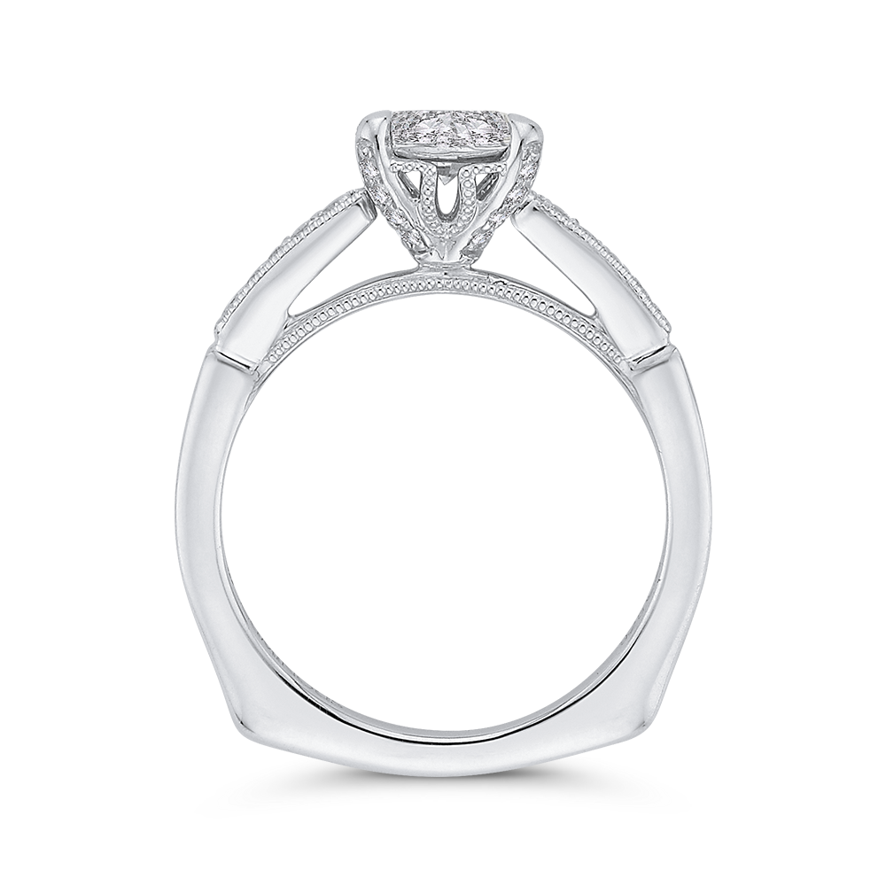 Euro Shank Diamond Engagement Ring In in 14K White Gold