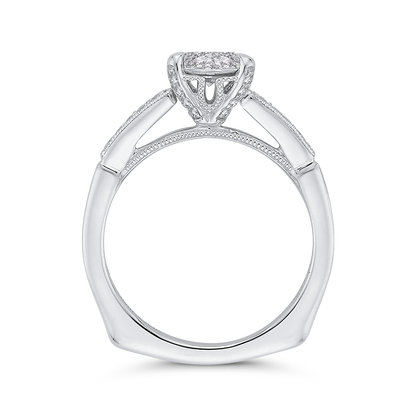 Euro Shank Diamond Engagement Ring In in 14K White Gold