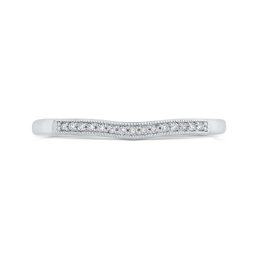 Euro Shank Round Diamond Wedding Band in 14K White Gold