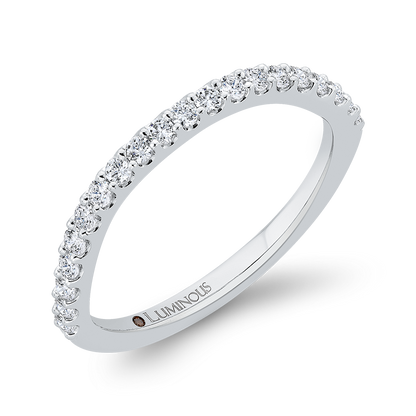 Round Diamond Half-Eternity Wedding Band in 14K White Gold