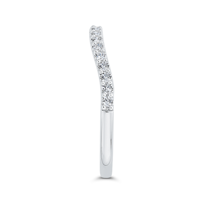 Round Diamond Half-Eternity Wedding Band in 14K White Gold