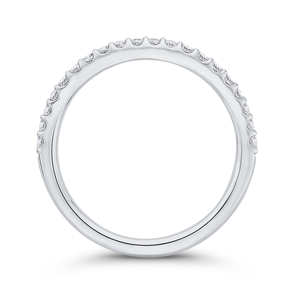 Round Diamond Half-Eternity Wedding Band in 14K White Gold
