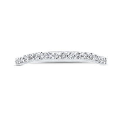 Round Diamond Half-Eternity Wedding Band in 14K White Gold